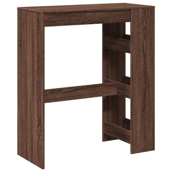vidaXL barbord m. stativer 90x40x103,5 cm konstrueret træ brun egetræ