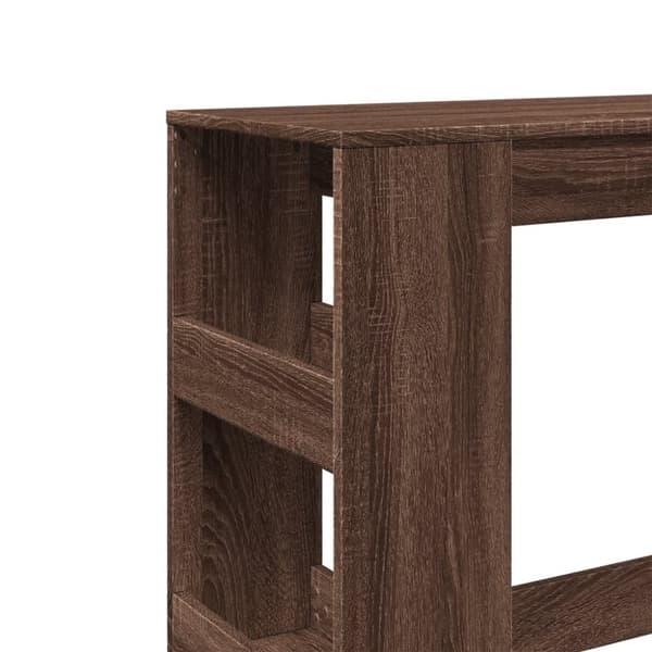 vidaXL barbord m. stativer 90x40x103,5 cm konstrueret træ brun egetræ