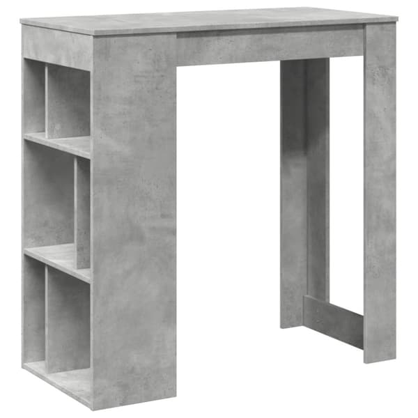 vidaXL barbord med stativer 102x50x103,5 cm konstrueret træ betongrå