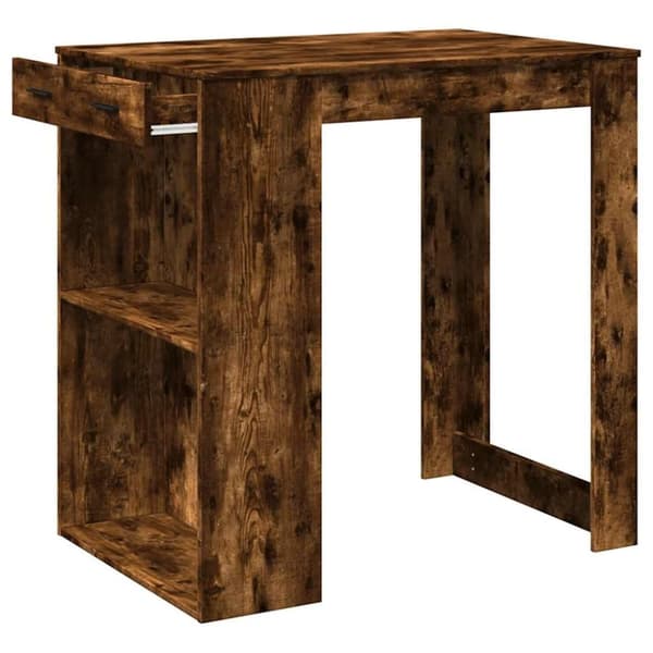 vidaXL barbord 102x70x103,5 cm konstrueret træ røget egetræsfarve