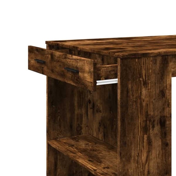 vidaXL barbord 102x70x103,5 cm konstrueret træ røget egetræsfarve