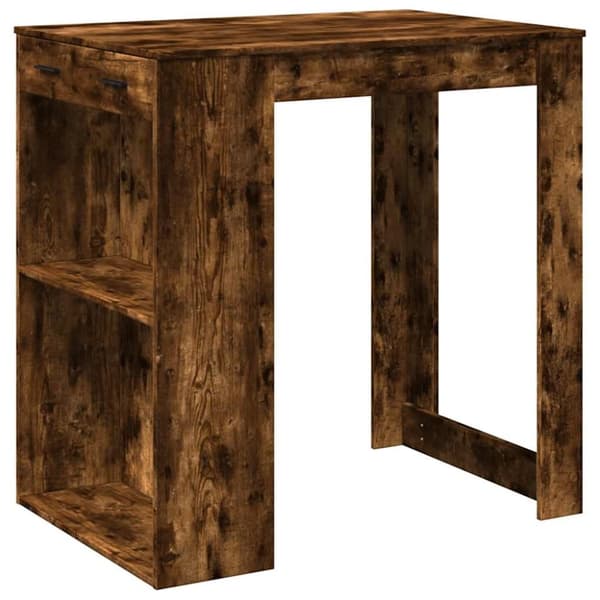 vidaXL barbord 102x70x103,5 cm konstrueret træ røget egetræsfarve