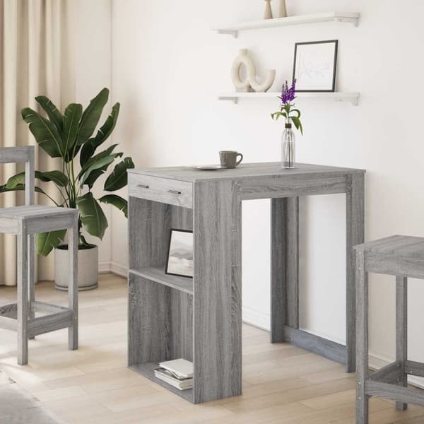 vidaXL Barbord grå sonoma eik 102x70x103,5 cm konstruert tre