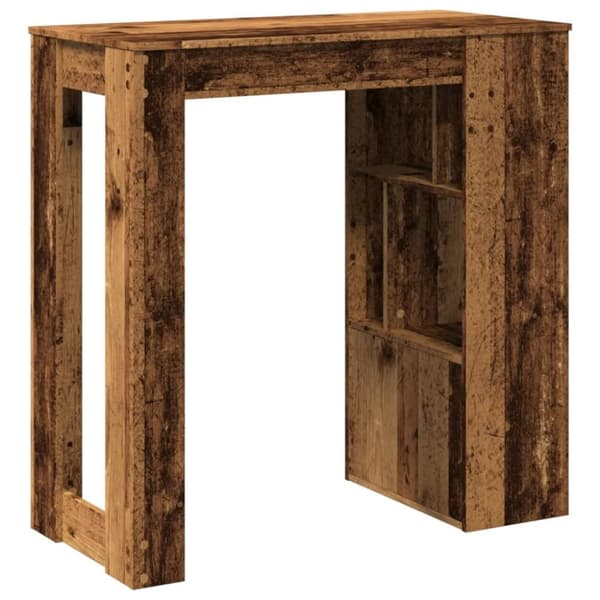 vidaXL barbord m. stativer 102x50x103,5 cm konstrueret træ gammelt træ
