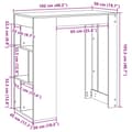 Miniatyrbillede 10 af 11: vidaXL barbord m. stativer 102x50x103,5 cm konstrueret træ gammelt træ