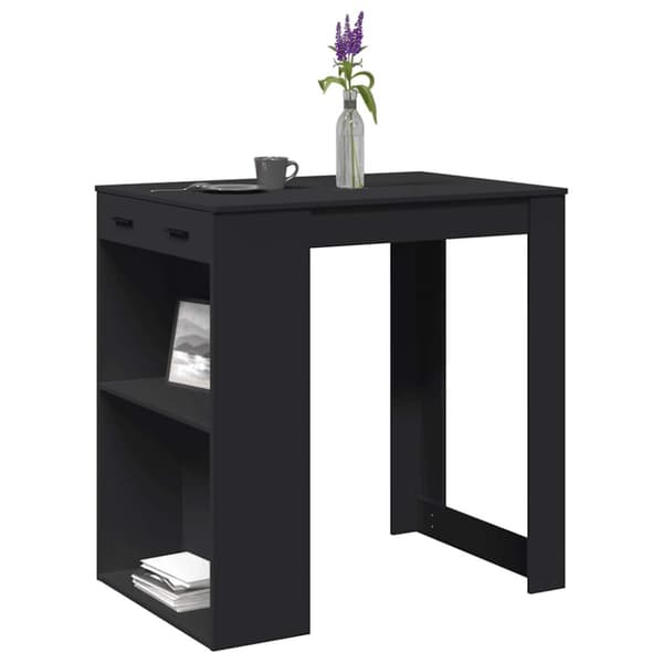 vidaXL barbord 102x70x103,5 cm konstrueret træ sort