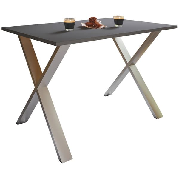 XonaX matbord 80x50 antracit, silverfärgad.