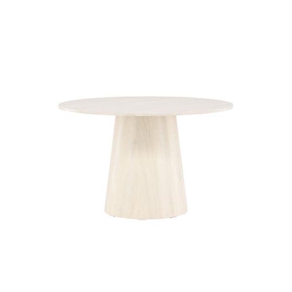 Lanzo matbord Ø120 cm whitewash.