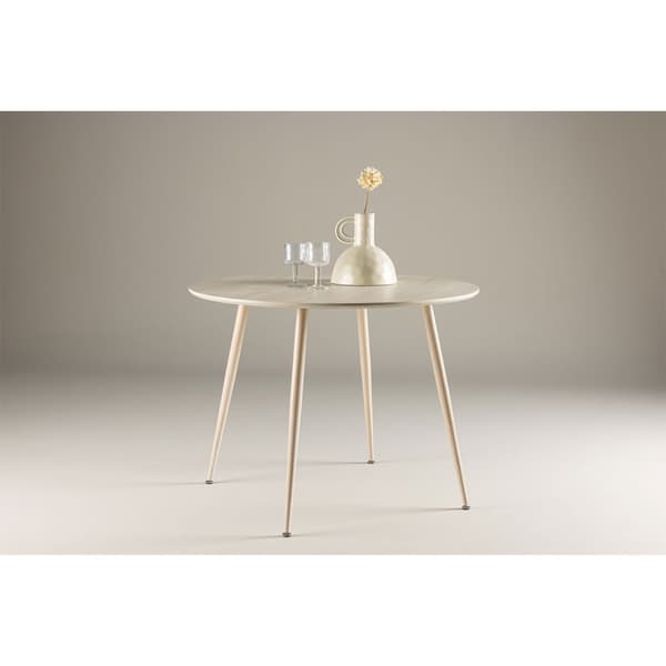 Plaza matbord Ø100 cm whitewash.