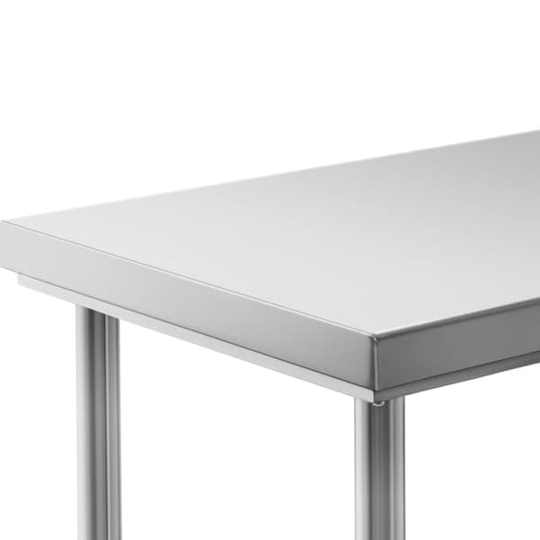 Bord, central bänkskiva i stål med hylla, 120 x 60 cm