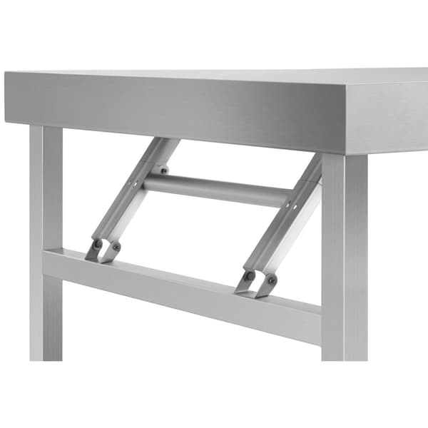 Rustfrit foldbart køkkenbord 120 x 60 cm