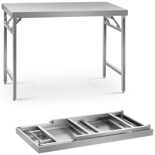 Rustfrit foldbart køkkenbord 120 x 60 cm