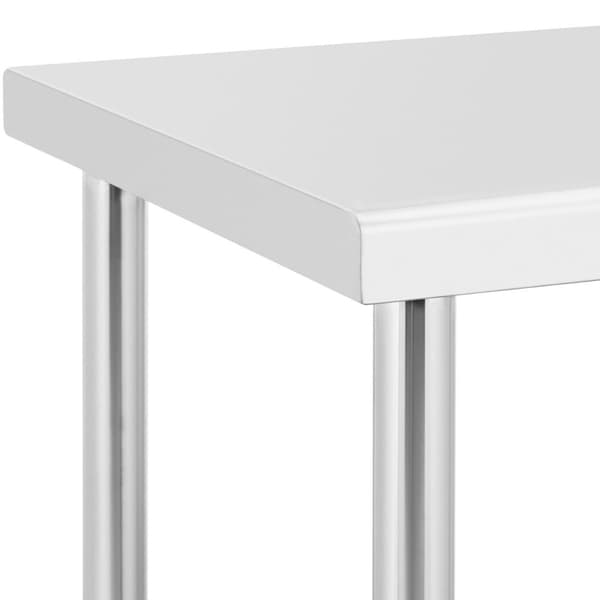 Cateringbord i metal på hjul med hylde, STÅL, 60 x 120 cm