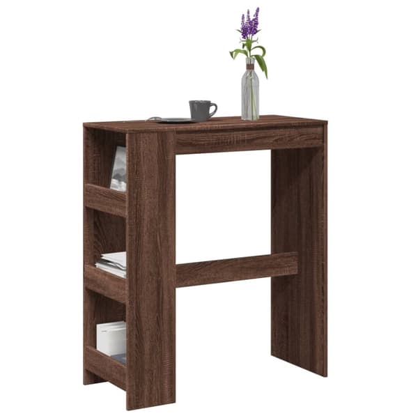 Barbord med hyllor brun ek 90x40x103,5 cm konstruerat trä