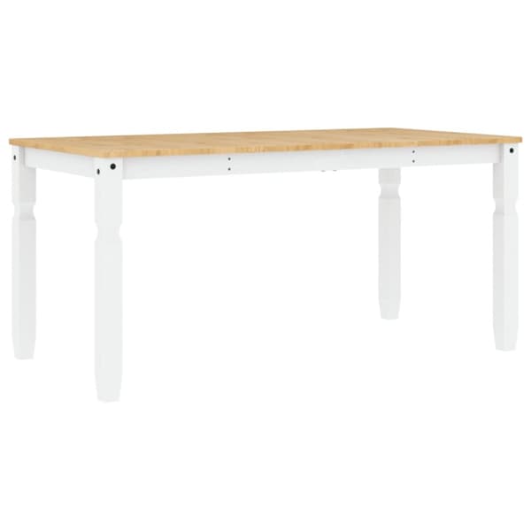 Matbord Corona vit 160x80x75 cm massiv furu