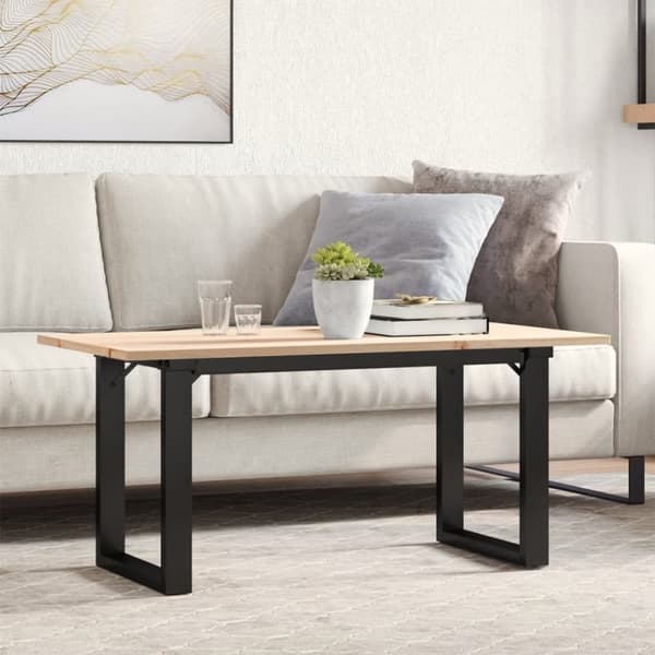 Soffbord O-ram 90x40x45 cm massiv furu och stål