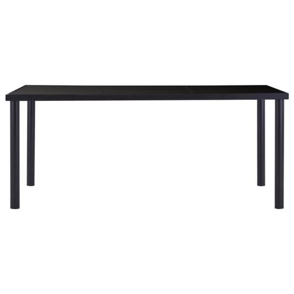 Matbord svart 180x90x75 cm härdat glas