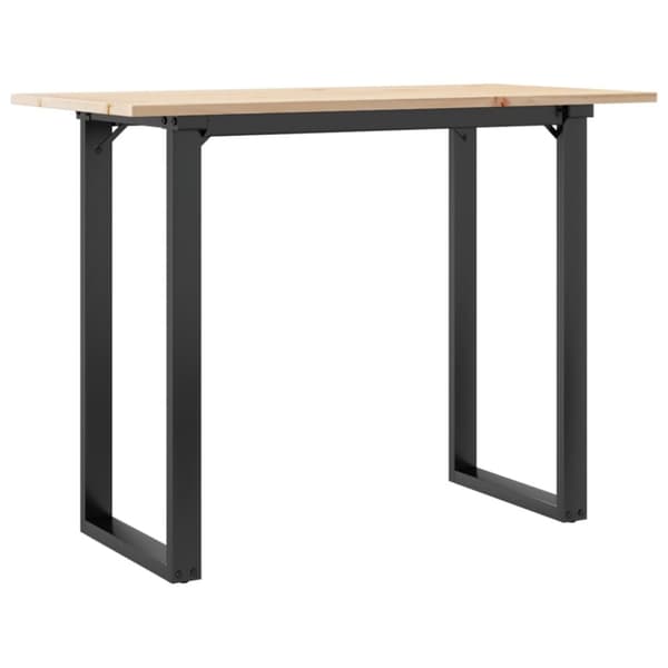 Matbord O-ram 100x50x75 cm massiv furu och stål