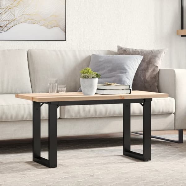 Soffbord O-ram 100x50x45,5 cm massiv furu och stål