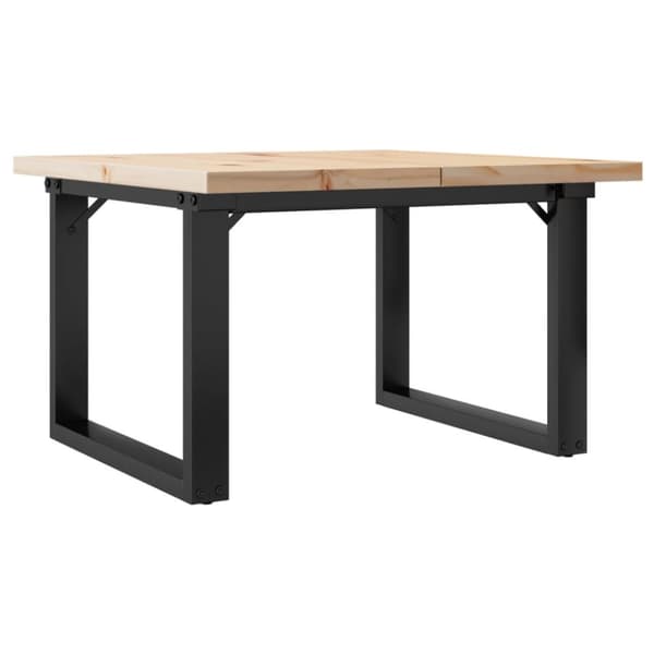 Soffbord O-ram 60x60x40,5 cm massiv furu och stål