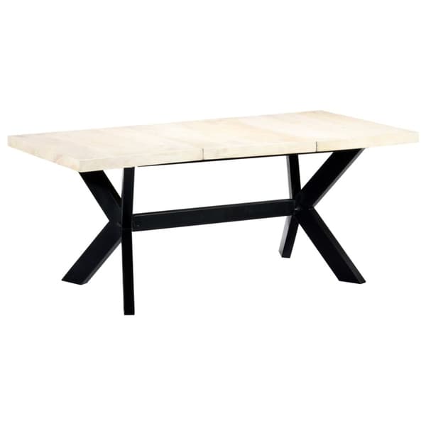 Matbord 180x90x75 cm massivt mangoträ vit