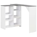 Miniatyrbild 1 av 2: Barbord med flyttbar hylla vit 138x39x110 cm