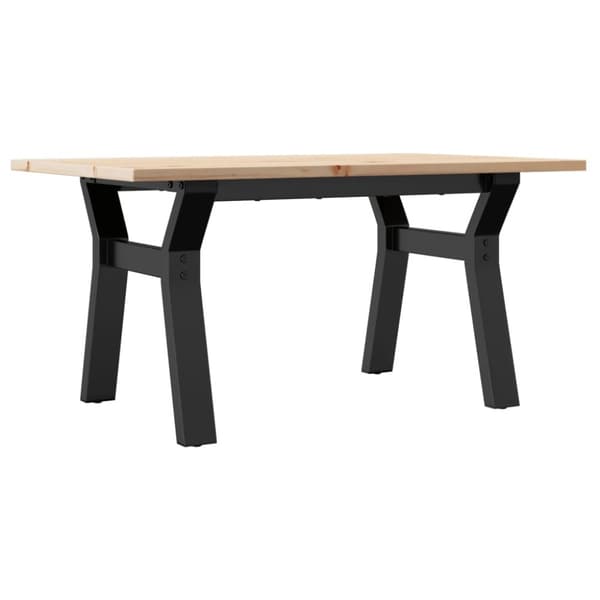 Soffbord Y-ram 80x50x40 cm massiv furu och stål