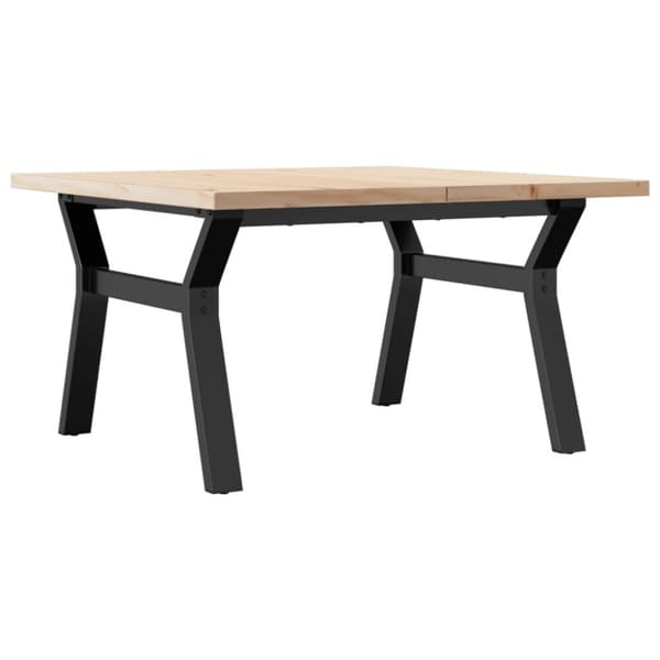Soffbord Y-ram 80x80x45,5 cm massiv furu och stål
