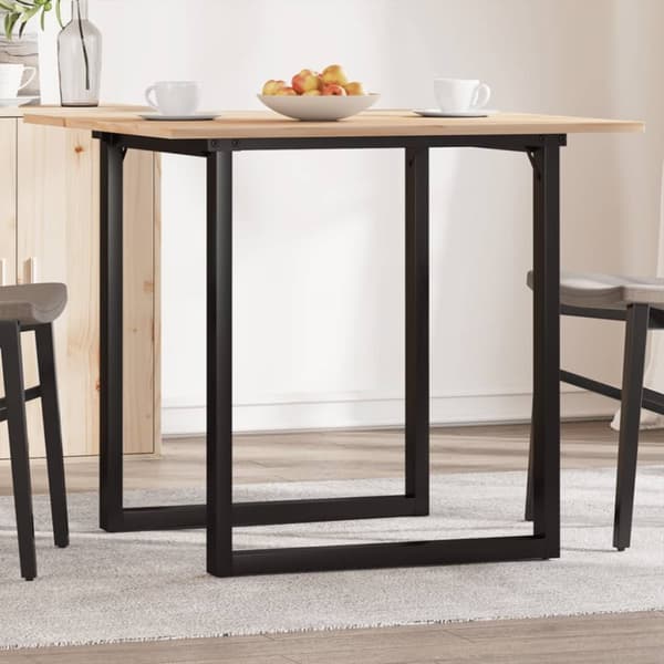 Matbord O-ram 80x80x75 cm massiv furu och stål