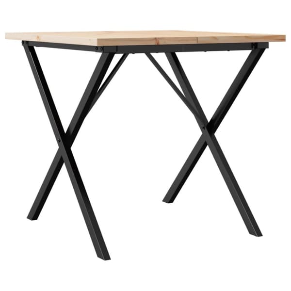 Matbord X-ram 90x90x75,5 cm massiv furu och stål