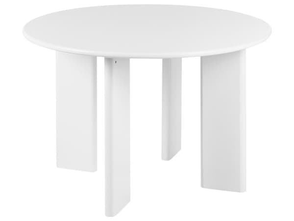 Spisebord hvidt rundt 120 cm til 4 personer MDF-plade moderne stil opholdsrum værelse