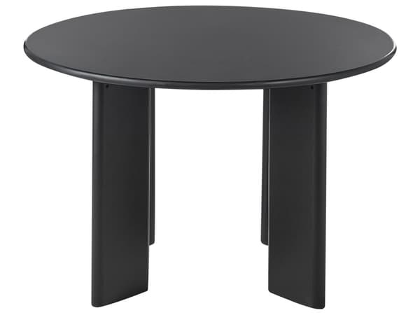 Matbord Svart MDF Ram ø 120 cm Rund Modern
