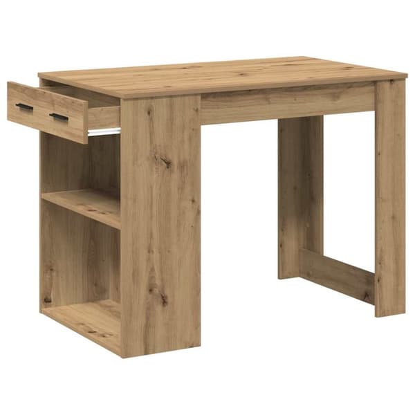 vidaXL Skrivbord med låda och hylla artisan ek konstruerat trä