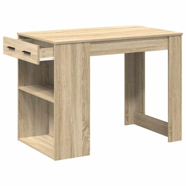 vidaXL Skrivebord med skuff og hylle 102x62x77,5 cm konstruert tre