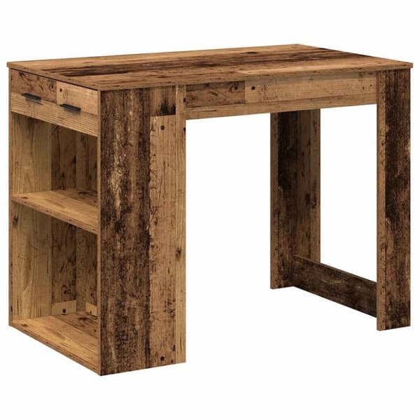 vidaXL Skrivebord med skuff og hylle 102x62x77,5 cm konstruert tre