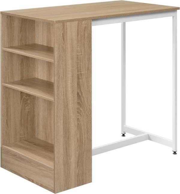 Rootz Home Barbord med Hylla - Köksbänk - Bistrobord - Trämaterial - 91cm x 91cm x 49cm