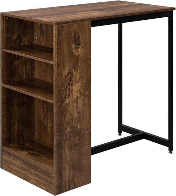 Rootz Home Barbord med vinhylla - Högt Bistrobord - Köksbänksbord - Trämaterial - 91cm x 91cm x 49cm