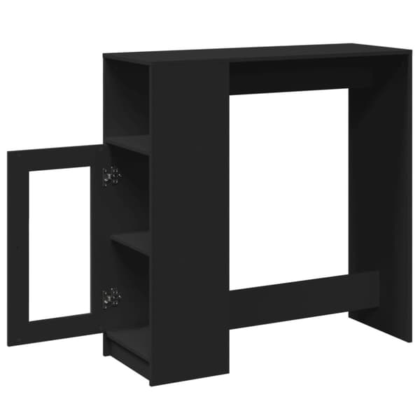 barbord med stativer 101x40x103,5 cm konstrueret træ sort