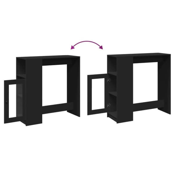 barbord med stativer 101x40x103,5 cm konstrueret træ sort