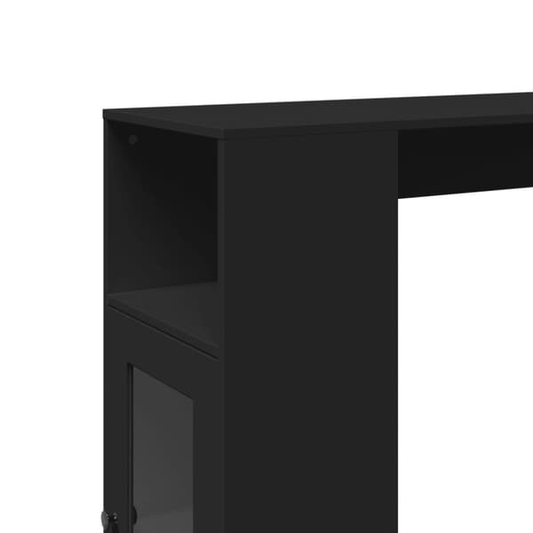 barbord med stativer 101x40x103,5 cm konstrueret træ sort