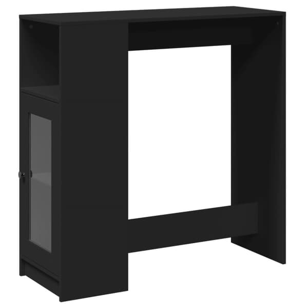 barbord med stativer 101x40x103,5 cm konstrueret træ sort