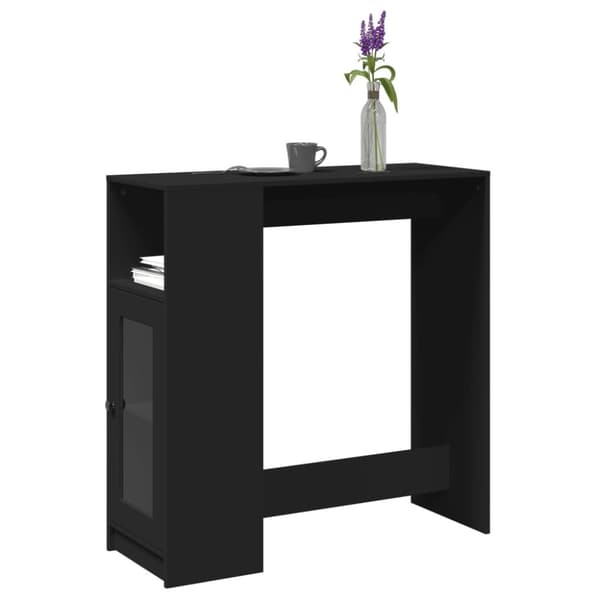 barbord med stativer 101x40x103,5 cm konstrueret træ sort
