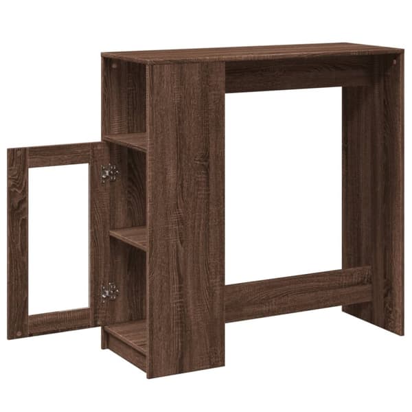 barbord m. stativer 101x40x103,5 cm konstrueret træ brun egetræ