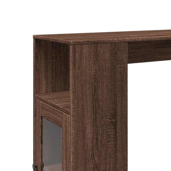 barbord m. stativer 101x40x103,5 cm konstrueret træ brun egetræ