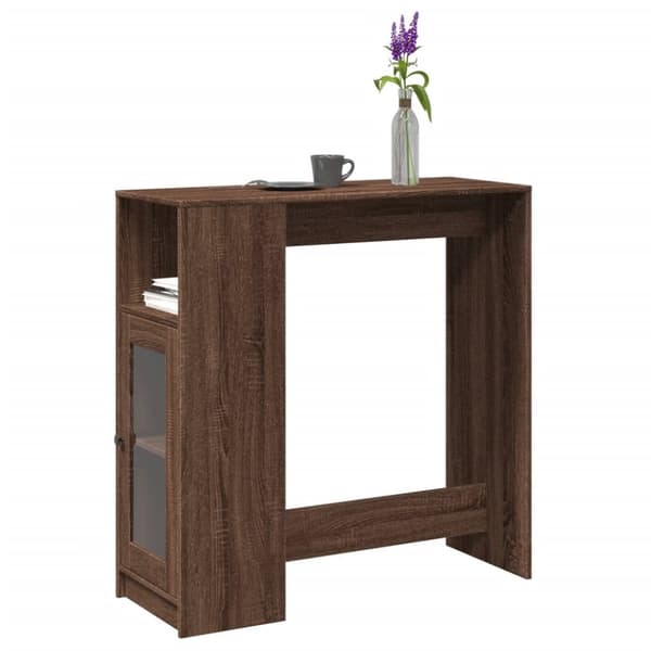 barbord m. stativer 101x40x103,5 cm konstrueret træ brun egetræ