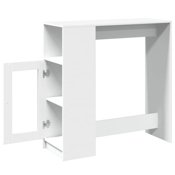 barbord med stativer 101x40x103,5 cm konstrueret træ hvid