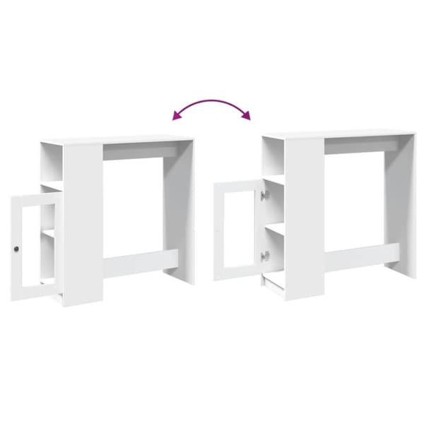 barbord med stativer 101x40x103,5 cm konstrueret træ hvid