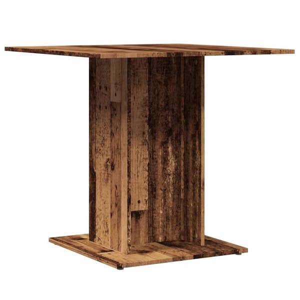 spisebord 80 x 80 x 75 cm konstrueret træ antikt trælook