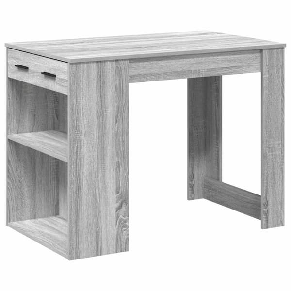 Työpöytä laatikolla ja hyllyllä Sonoma Grey Oak 102x62x77,5 cm