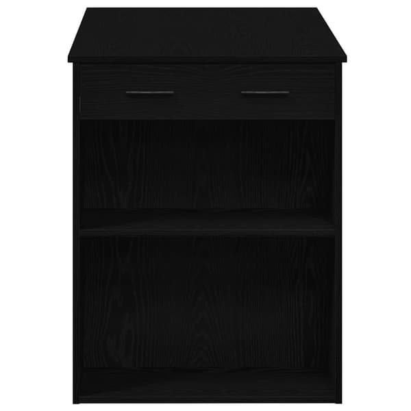 vidaXL kirjoituspöytä laatikolla ja hyllyllä musta tammi 102x62x77,5cm
